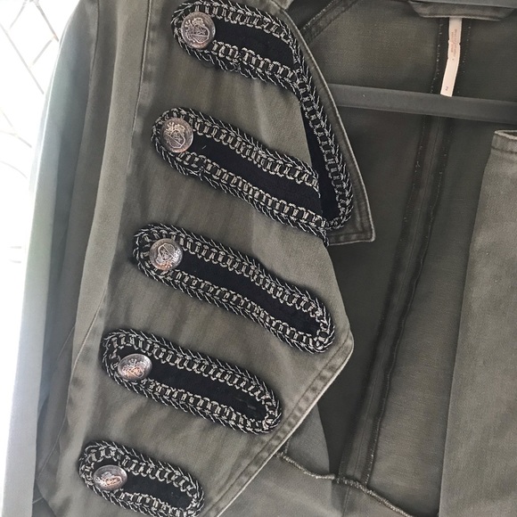 Free People Cropped Embellished Military Jacket - Picture 2 of 4